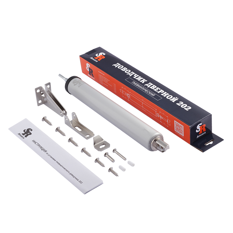 Комплектация и упаковка Доводчик дверной пневматический 202 цвет Серебро Нора-М